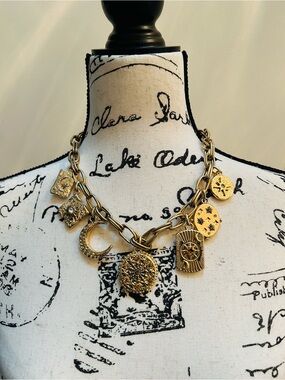 CHICO’S $90 Gold Celestial Charm Necklace